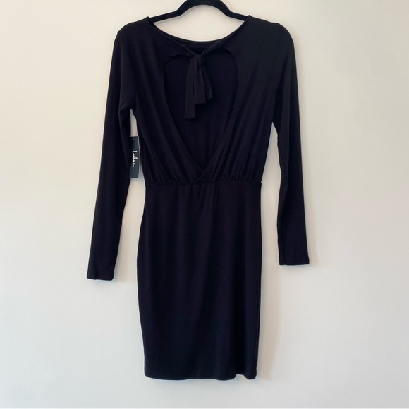 Lulus NWT Vision of Love Black Long Sleeve Bodycon Dress Size XS - Picture 4 of 7